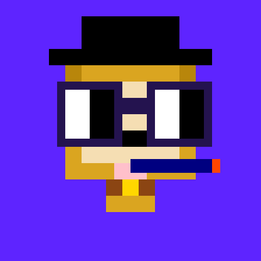 Looping animation of OnChain Puppy with hat and glasses